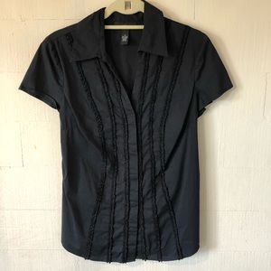 ALFANI short sleeve “tuxedo” shirt